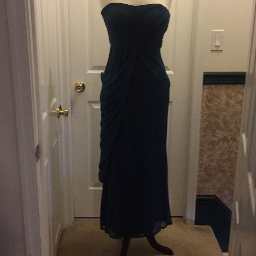 David’s Bridal formal teal dress